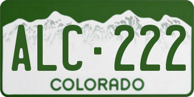 CO license plate ALC222