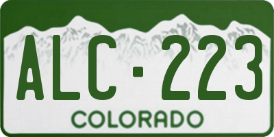CO license plate ALC223