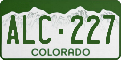 CO license plate ALC227