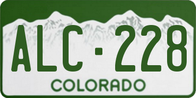 CO license plate ALC228