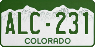 CO license plate ALC231