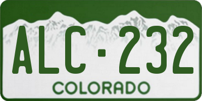 CO license plate ALC232