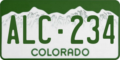 CO license plate ALC234