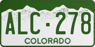 CO license plate ALC278