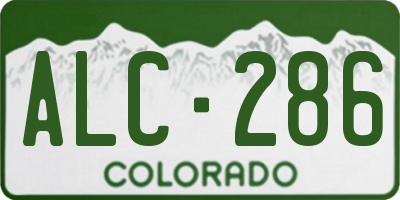 CO license plate ALC286
