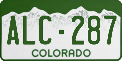 CO license plate ALC287
