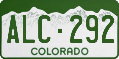 CO license plate ALC292