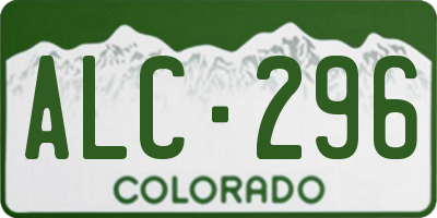 CO license plate ALC296