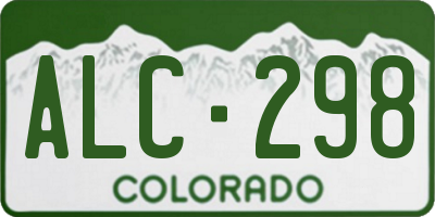 CO license plate ALC298