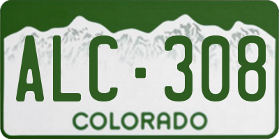 CO license plate ALC308