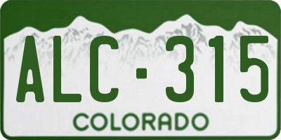 CO license plate ALC315