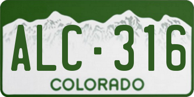 CO license plate ALC316