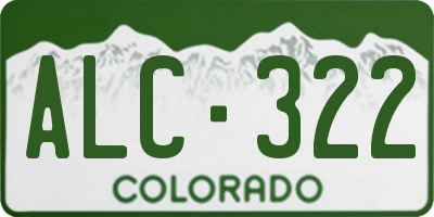 CO license plate ALC322