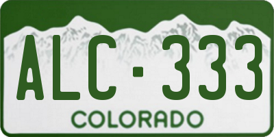 CO license plate ALC333