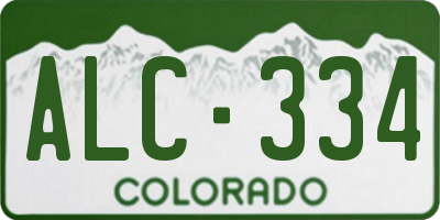 CO license plate ALC334