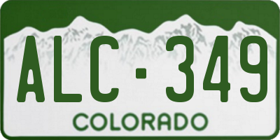 CO license plate ALC349
