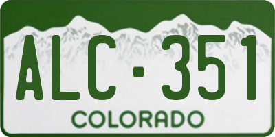CO license plate ALC351