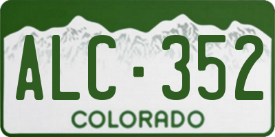 CO license plate ALC352