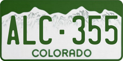 CO license plate ALC355
