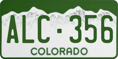 CO license plate ALC356