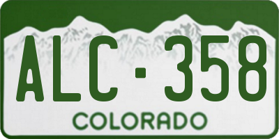 CO license plate ALC358
