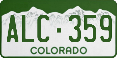 CO license plate ALC359