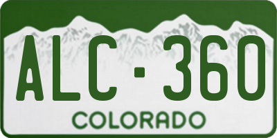 CO license plate ALC360