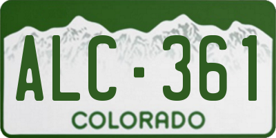 CO license plate ALC361