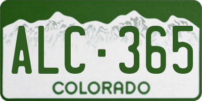 CO license plate ALC365