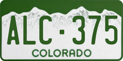 CO license plate ALC375