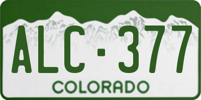 CO license plate ALC377