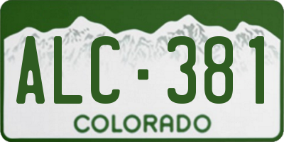 CO license plate ALC381