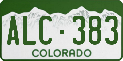 CO license plate ALC383