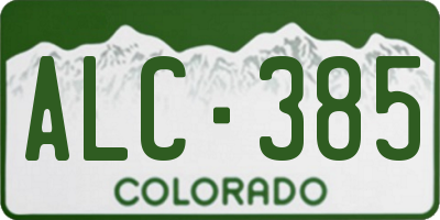 CO license plate ALC385