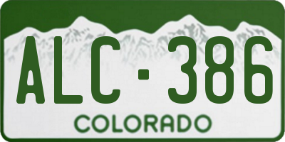 CO license plate ALC386