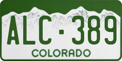 CO license plate ALC389