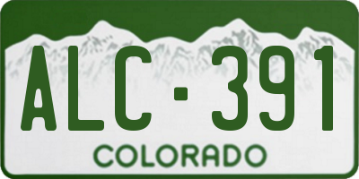CO license plate ALC391