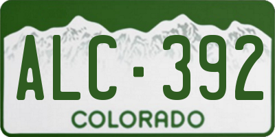 CO license plate ALC392