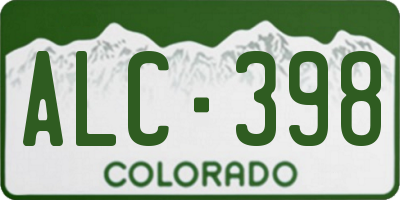 CO license plate ALC398