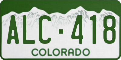 CO license plate ALC418