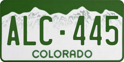 CO license plate ALC445