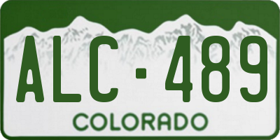 CO license plate ALC489