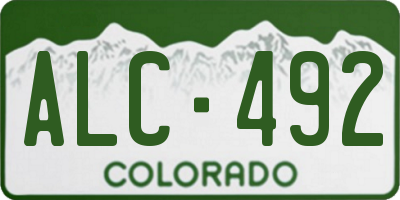 CO license plate ALC492