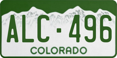 CO license plate ALC496