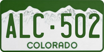 CO license plate ALC502