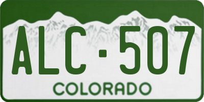 CO license plate ALC507