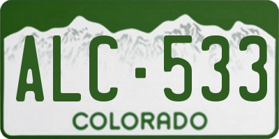 CO license plate ALC533