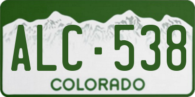 CO license plate ALC538