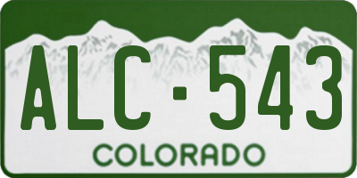 CO license plate ALC543