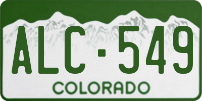 CO license plate ALC549
